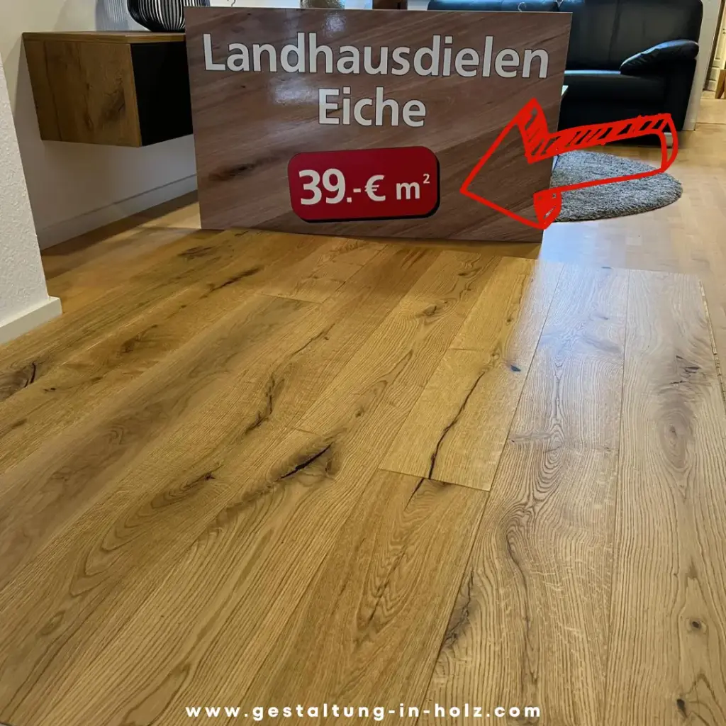 Alt-Text: pro m² im Angebot bei Gestaltung in Holz